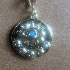Evil eye 18k gold plated pendant necklace